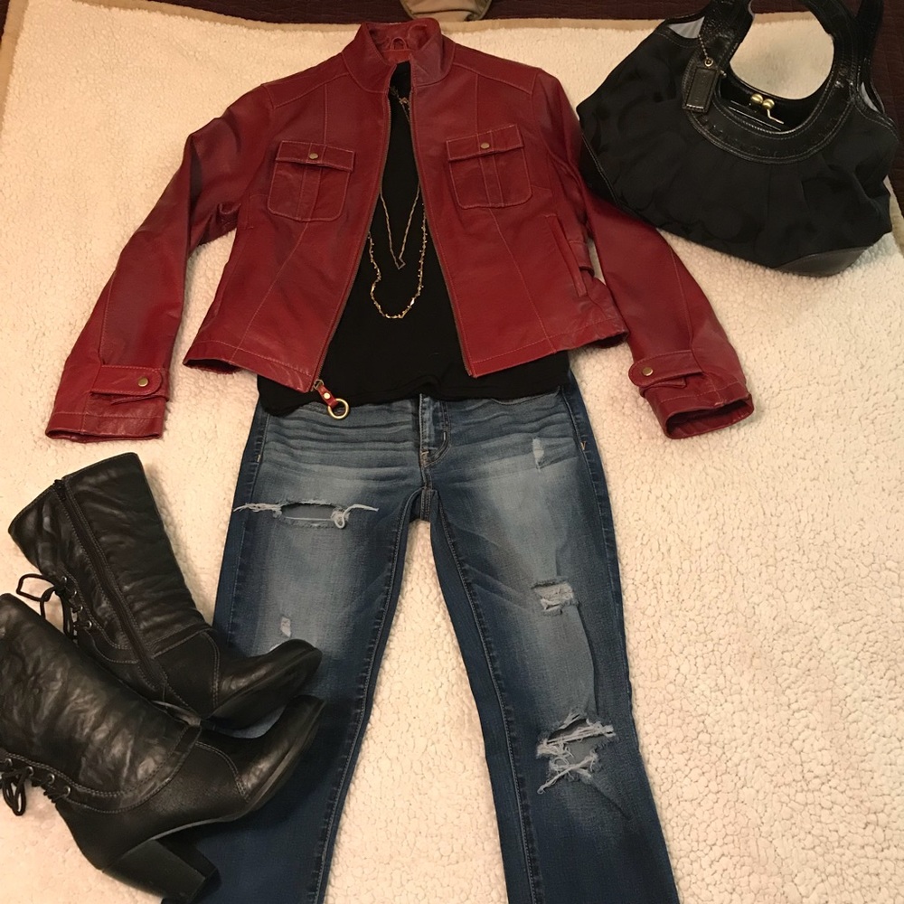 ⚡️REDUCED⚡️ Wilson’s Leather jacket in deep red